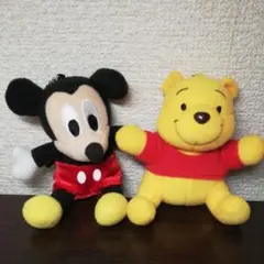 ディズニー　ミッキー&くまのぷーさん　ぬいぐるみストラップ