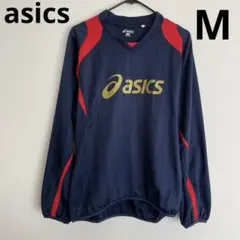 アシックス 長袖Tシャツ ロンT M 紺 トレーニングウェア プラクティスシャツ