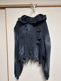 ZARA ダメージ加工 クロップドパーカー S