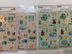 Sticker Selection シール 4枚セット 動物と森