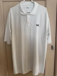 UNDER ARMOR ロゴ刺繍 半袖ポロ スポーツウェア 白のサムネイル