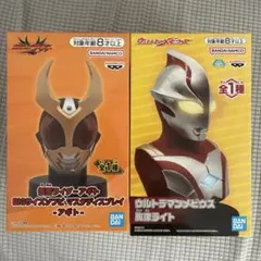 仮面ライダーアギトソフビマスク ウルトラマンメビウス胸像ライト