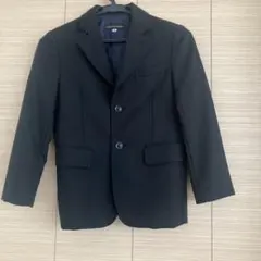 130cm スーツ　4点　濃いグレー　ストライプ