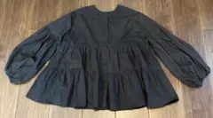 GRL 黒 ティアードブラウス　長袖