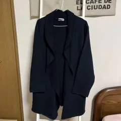 LEPSIMネイビー裏地起毛カーディガン