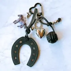 じゃらじゃらキーホルダー　バッグチャーム　キーチャーム　馬　馬蹄　パラコード　B