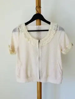 【美品】 アクシーズファム シャツ　半袖　ジップアップ 総レース　量産系