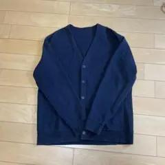 無印良品　ブラックボタン付き Vネック カーディガン