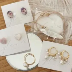 アクセサリー5点セット／淡水パール／まとめ売り／福袋C／写真のもの