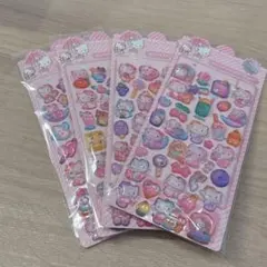 サンリオ キティ ボンボンドロップシール 立体シール ぷくぷくシール 4枚セット