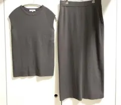 プラステ ハイゲージリネンブレンドニット セットアップ