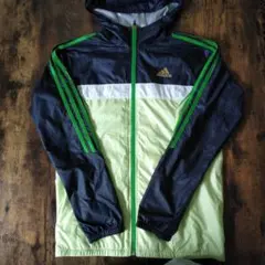 adidasレディース ウィンドブレーカー 上　ネイビー/ライム