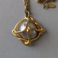 刻印あり de.C.B フェイクパール ネックレス マットゴールド