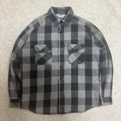 70s80s Five Brother ヘビーネルシャツ　ブラックチェック　白黒