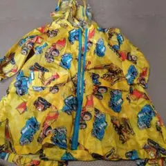 ベビー レインコート S イエロー トラックデザイン