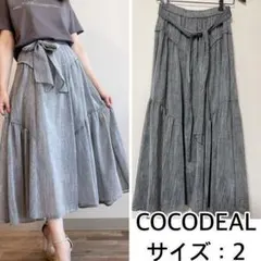 新品】COCODEAL【size②】ブラウン ノースリーブ フレアトップス 