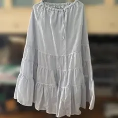 GU ストライプ ティアードロングスカート Sサイズ