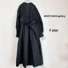 フーズフーギャラリー　ボリュームロングスリーブワンピース　F ブラック