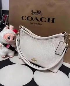 COACH ホワイトレザー ショルダーバッグ