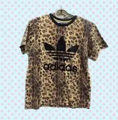 adidas アディダス　豹柄　半袖Tシャツ　ビッグトレフォイル刺繍 アディダス アディダス オリジナルス レオパード リュクス