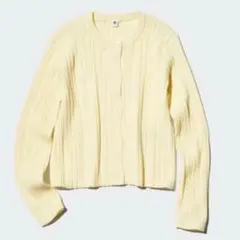 UNIQLO GIRIS ウォッシャブルニットリブカーディガン 40クリーム