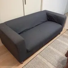 IKEAグレー 2〜3人掛けソファ 背もたれクッション付き - メルカリ
