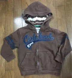 キッズ　OSHKOSH オシュコシュ パーカー 茶色 110㎝