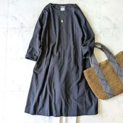 【コメントにてお値下げ分】美品　SOU·SOU ソウソウ　高島縮 　長袖ワンピ