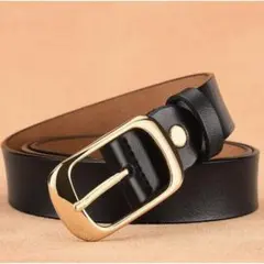 レザー　ベルト レディース 牛革無地 シンプル カジュアル 黒 ゴルフ　オフィス