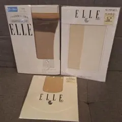 ELLE ストッキング S M L ベージュ グレー fukusuke フクスケ