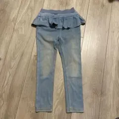 petit main フリル付きデニムレギンス 110