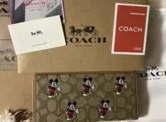 早い者勝ち COACH コーチ ミッキーマウス 長財布 シグネチャー