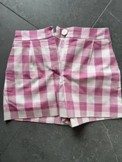 ZARA ピンク・チェック ショートパンツ