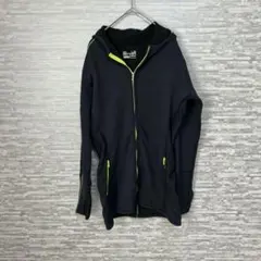アンダーアーマー 黒×緑 ジップパーカー　M スポーツ　エクササイズ
