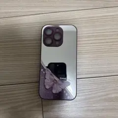 パープル蝶デザイン iPhone15Pro ケース