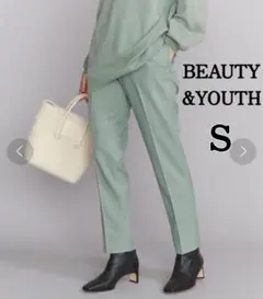 BEAUTY&YOUTH ツイードライクスリムパンツ S テーパードパンツ