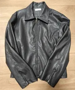 極美品　ZIP FIVE -White Line レザーブルゾン　Lサイズ