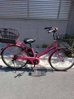 お買い得【大阪市】アンジェリーノ　赤　子供乗せ自転車 　チャイルドシート 新色チャイルドシート、安全機能をプラスした 3人乗り(幼児2人