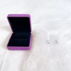 ⭐️ピアス　アクセサリーボックス　セット　リングボックス付き　パープル シルバー
