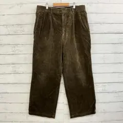 FIRSTDOWN コーデュロイパンツ 茶 メンズ ワイド カジュアル L 秋冬