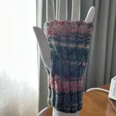 手編みアームカバー６本撚り毛糸