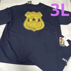 【新品3L】ズートピア 警察バッジ 刺繍Tシャツ ネイビーTDL