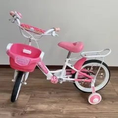 【引き取り限定】子供用自転車16インチ 女の子 ピンク補助輪付 MYPALLASのサムネイル