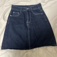 ダークデニム Aラインミニスカート
