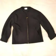 SHIPS any ノーカラージャケット ブラック