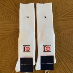 新品★トミーヒルフィガー　ハイソックス　23〜25cm 2足セット　ホワイト