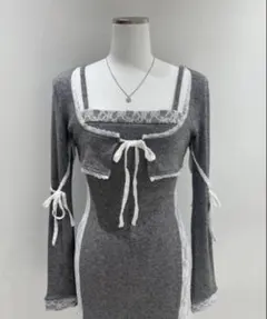 BUBBLES グレーレースワンピース ♡