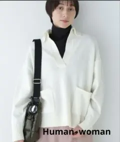 human woman セーター アイボリー