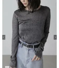 GRLラメカットトップス ブラック グレー グレイル 薄手