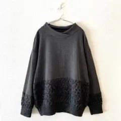 ☆【スタイルラヴィー】ニット 裏起毛 異素材 ケーブル編み プルオーバー 13